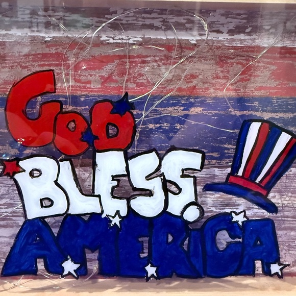 Patriotic Wall Art with Red, White, and Blue Design - Picture 2 of 6